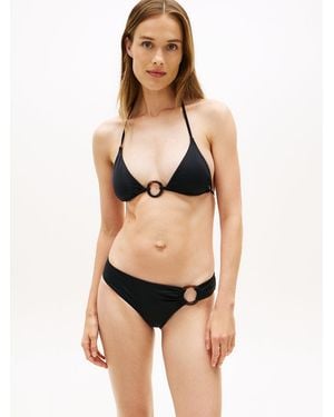 Tommy Hilfiger Halterneck Ring Triangle Bikini Top - Black