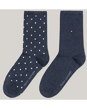 Tommy Hilfiger Pack De 2 Pares De Calcetines De Lunares - Azul