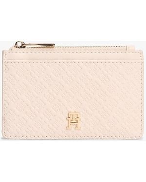 Tommy Hilfiger Hilfiger Icon Debossed Credit Card Holder - Natural