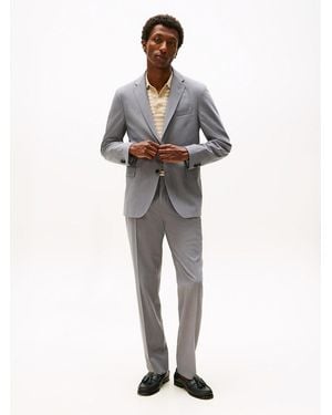 Tommy Hilfiger Twill Suit With Wool - Grey