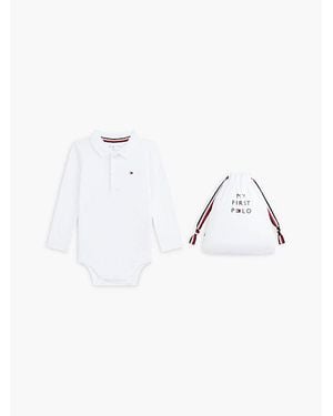 Tommy Hilfiger Set De Regalo Con Bodi Essential Tipo Polo - Blanco