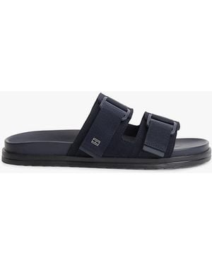 Tommy Hilfiger Webbing Strap Buckle Suede Sandals - Blue