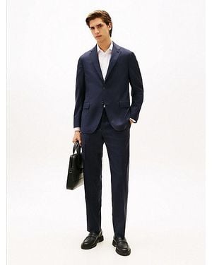 Tommy Hilfiger Regular Fit Nadelstreifen-Anzug Aus Reiner Wolle - Blau