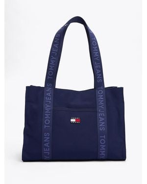 Tommy Hilfiger Essential Repeat Logo Tote - Blue