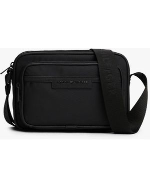 Tommy Hilfiger Metal Logo Crossbody Reporter Bag - Black