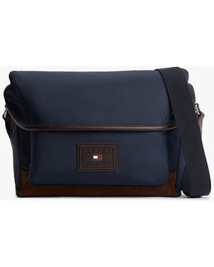 Tommy Hilfiger Heritage Logo Patch Crossbody Satchel - Blue