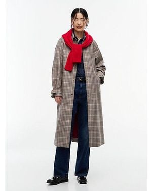 Tommy Hilfiger Check Belted Mac Coat - Red