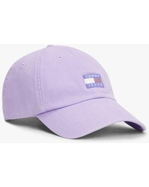 Tommy Hilfiger Heritage Tonal Logo Canvas Baseball Cap - Purple