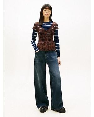 Tommy Hilfiger Vaqueros De Talle Medio Y Pernera Ancha - Azul