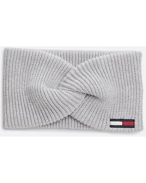 Tommy Hilfiger Elongated Flag Twist Headband - Grey