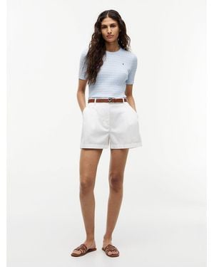 Tommy Hilfiger Washed Flared Chino Shorts - White