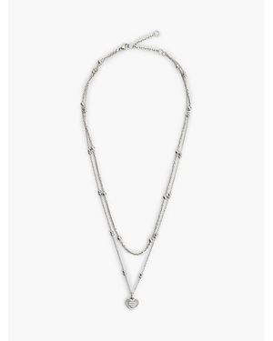 Tommy Hilfiger Collar De Acero Inoxidable Con Corazón - Blanco