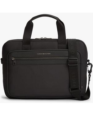Tommy Hilfiger Metal Logo Laptop Bag - Black