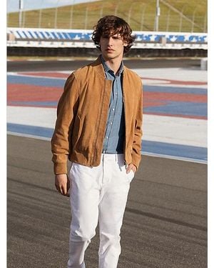 Tommy Hilfiger Cazadora Bomber De Ante - Marrón