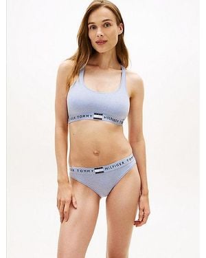 Tommy Hilfiger Racerback-Bralette Met Heritage-Logo - Blauw