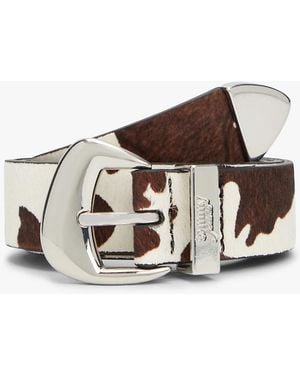 Tommy Hilfiger Cow Print Abstract Buckle Belt - Multicolour