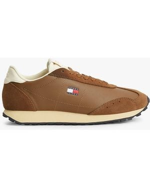 Tommy Hilfiger Archive Retro Trainers With Leather - White