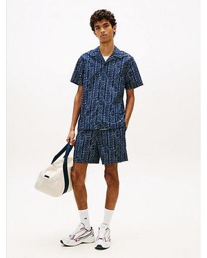 Tommy Hilfiger Print Poplin Relaxed Shorts - Blue