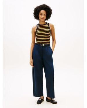 Tommy Hilfiger Pleated Barrel Chinos - Blue