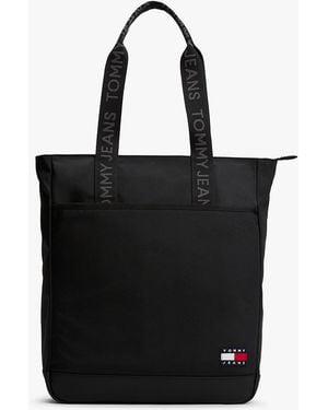 Tommy Hilfiger Essential Logo Strap Tote Bag - Black