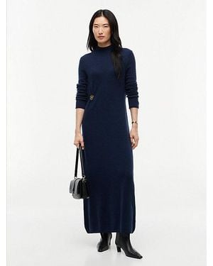 Tommy Hilfiger Logo Hardware Pure Wool Relaxed Dress - Blue