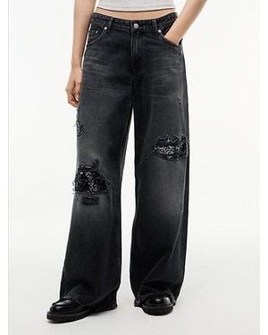 Tommy Hilfiger Daisy Low Rise Loose Jeans Met Distressing - Zwart