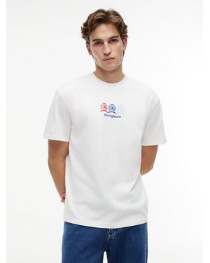 Tommy Hilfiger Back Repeat Crest Logo Relaxed T-Shirt - White