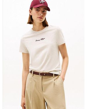 Tommy Hilfiger T-Shirt Mit Strukturiertem Logo - Weiß