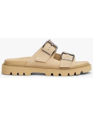 Tommy Hilfiger Suede Double Strap Cleat Sandals - White