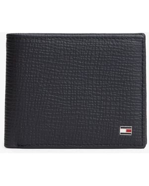 Tommy Hilfiger Hilfiger Flag Leather Bifold Credit Card Wallet - Black