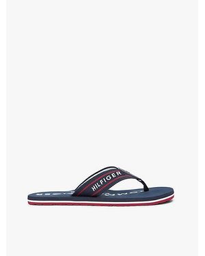 Tommy Hilfiger Zehentrenner Mit Gurtband-Ristriemen Und Logo - Blau
