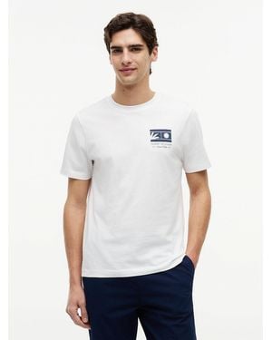 Tommy Hilfiger Logo Graphic Jersey Crew Neck T-Shirt - White