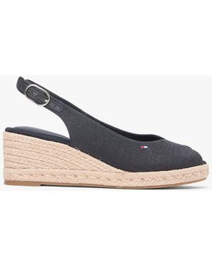 Tommy Hilfiger Hemp Slingback Wedge Espadrilles - Blue