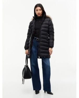 Tommy Hilfiger Slim Shiny Down Hooded Coat - Blue
