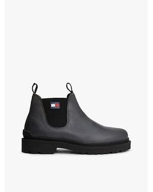 Tommy Hilfiger Rutschhemmender Chelsea-Boot Aus Leder - Schwarz