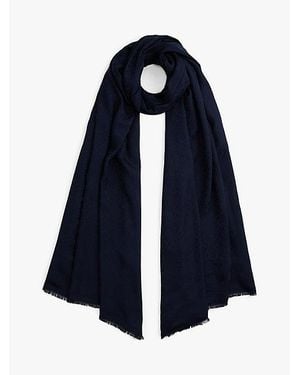 Tommy Hilfiger Bufanda Deshilachada Con Monograma Th - Azul
