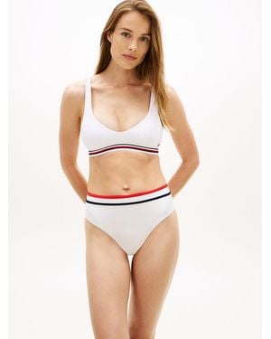 Tommy Hilfiger Global Stripe Bralette Bikini Top - White