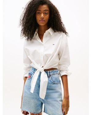 Tommy Hilfiger Self-tie Relaxed Fit Shirt - White