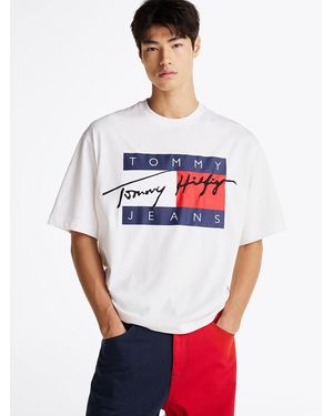 Tommy Hilfiger Flag Logo Jersey T-shirt - White
