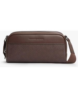 Tommy Hilfiger Embossed Flag Crossbody Camera Bag - Brown