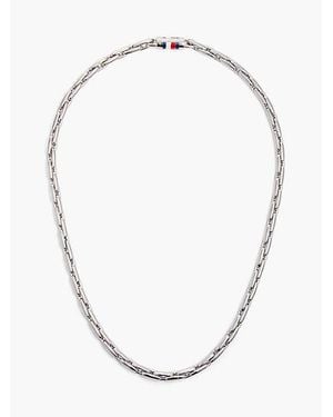 Tommy Hilfiger Stainless Steel Box Chain Necklace - White