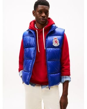 Tommy Hilfiger Water Repellent Shiny Down Puffer Gilet - Red