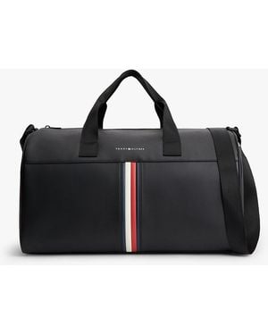 Tommy Hilfiger Metallic Logo Signature Tape Duffel Bag - Black