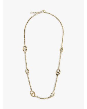 Tommy Hilfiger Collar De Eslabones Chapados En Oro - Blanco