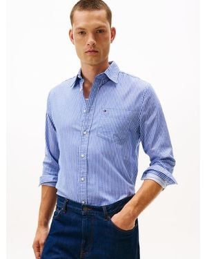 Tommy Hilfiger Regular Fit Stripe Twill Shirt - Blue