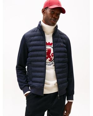 Tommy Hilfiger Mixed Panel Zip-thru Hoody - Blue