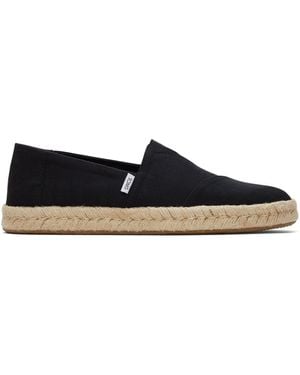 TOMS Alpargata Rope Recycled Cotton Slubby Woven Espadrille - Black