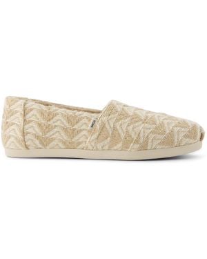 TOMS Cosy Faux-Fur Lined Woven Espadrilles - Natural