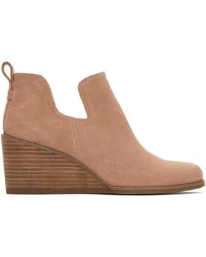 TOMS Kallie Suede Wedge Boots - Brown