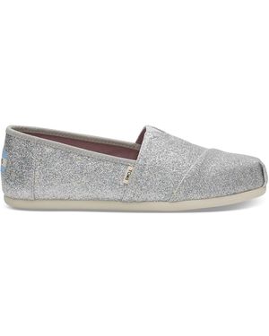 TOMS Silver Iridescent Glitter Women's Classics - Metallic